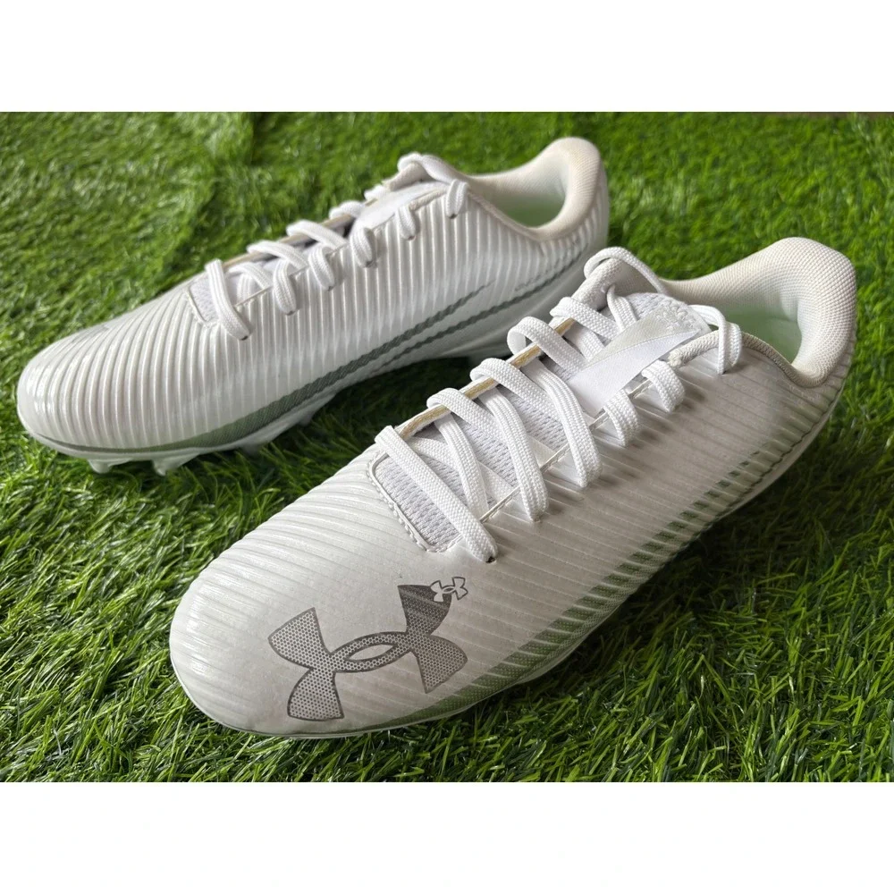 Under Armour Size 6Y Blur Select Low MC White Silver Football Cleats 3028233-104
